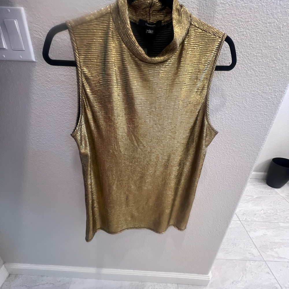 Espresso Gold Sleeveless Blouse